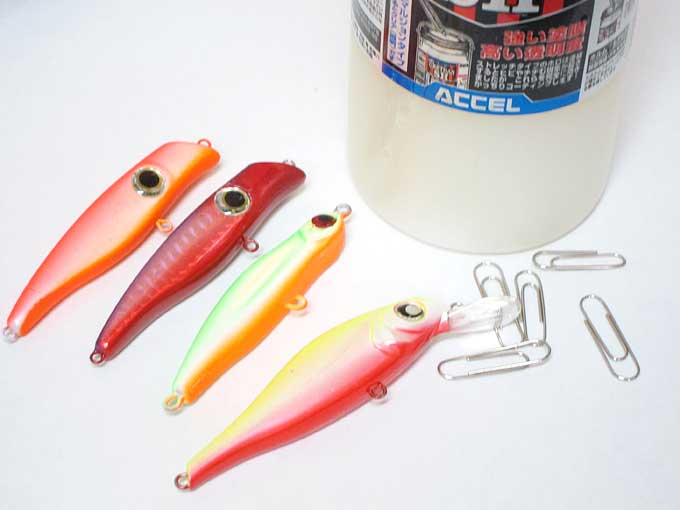 ルアーの修理の仕上げ