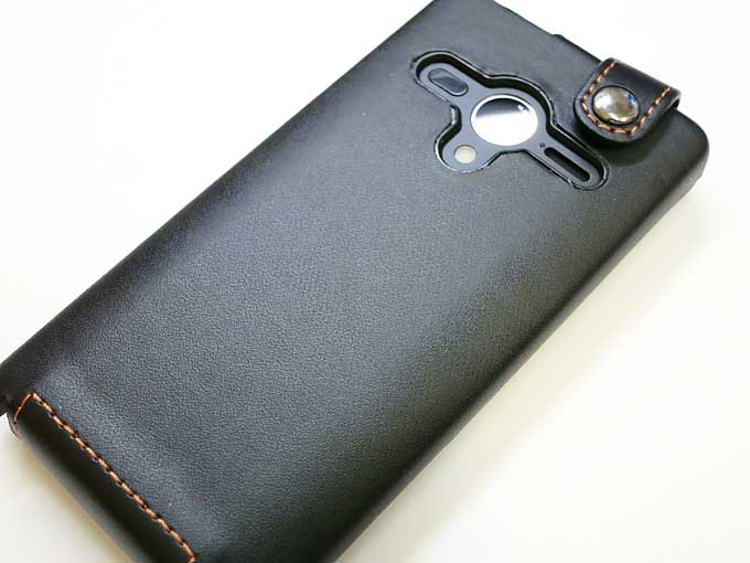 レイアウト AQUOS PHONE Xx 203SH用カバー フラップタイプ・レザー(合皮タイプ)/ブラック 製品型番:RT-203SHLC1/B