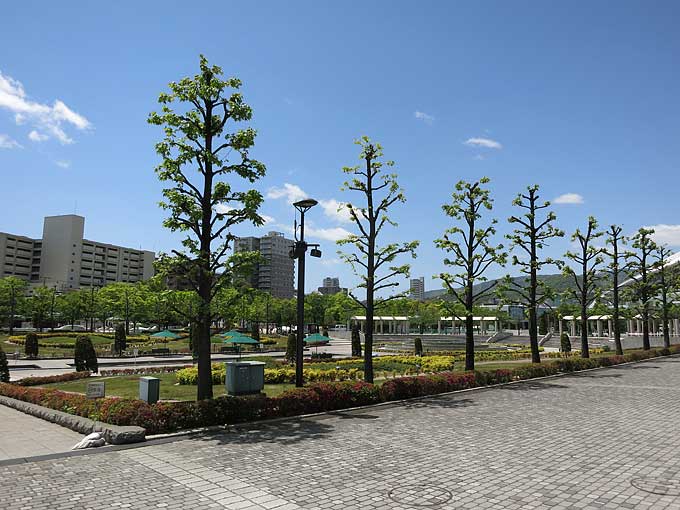 阪神競馬場・セントウルガーデンから馬場へ