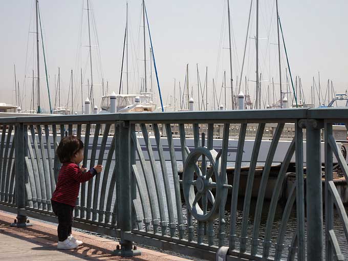 新西宮ヨットハーバーのマリーナの遊歩道