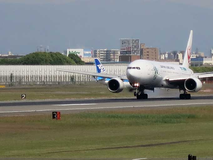 伊丹スカイパーク・飛行機の着陸