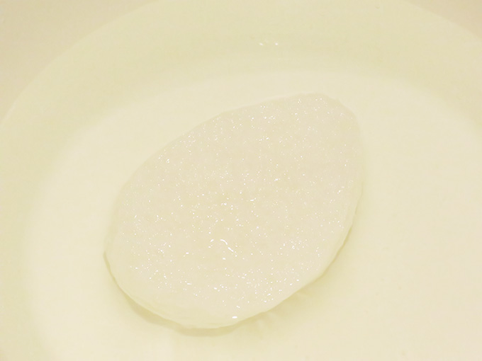 ぬるま湯で戻す