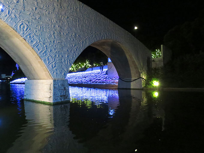 橋の手前から見えるイルミネーション!