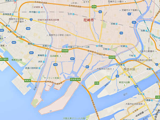 尼崎の釣り場イメージ