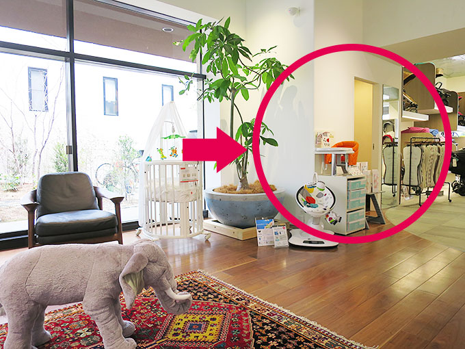 おむつ交換台や授乳室