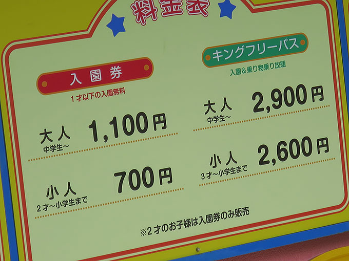 東条湖おもちゃ王国の料金