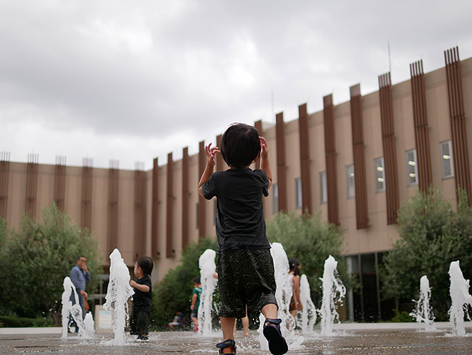 あおり気味に撮影