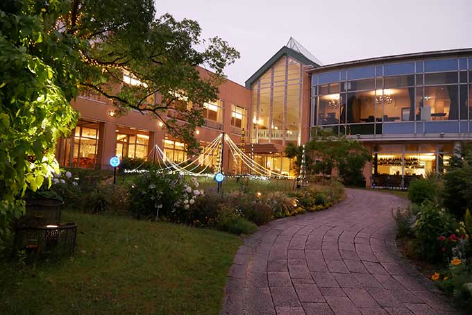 夕方からはライトアップされてます