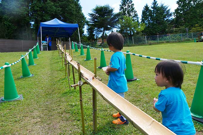 上から流れてくるのを待ちます
