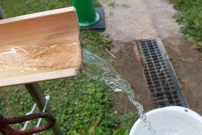 流しそうめんのエンド部分