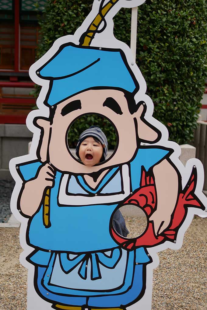 えべっさんの顔パネル