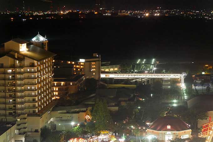 ホテルナガシマが見えます