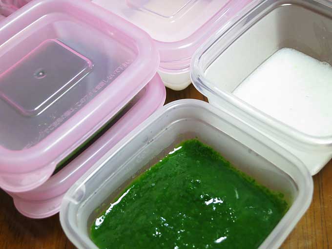 離乳食・タイと小松菜